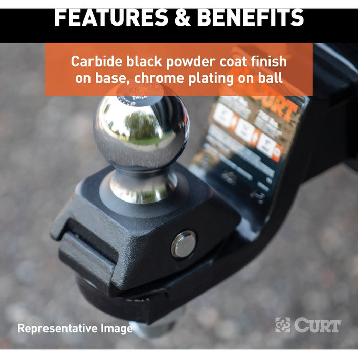 CURT RockerBall Cushion Hitch Trailer Ball 3,500 lbs, 2-Inch Diameter, 3/4-Inch Shank Model 40246