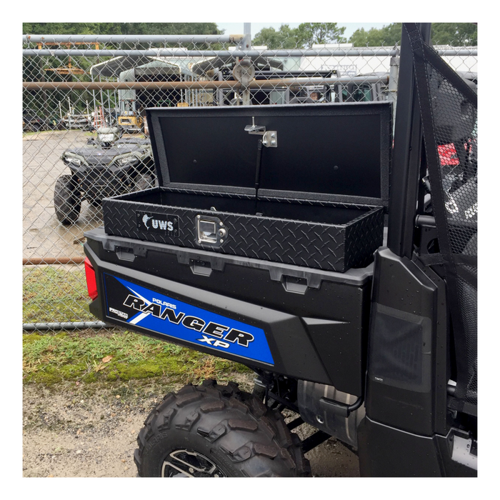 UWS Matte Black Aluminum UTV Side Tool Box - Polaris Ranger Model UTV-SM33-MB