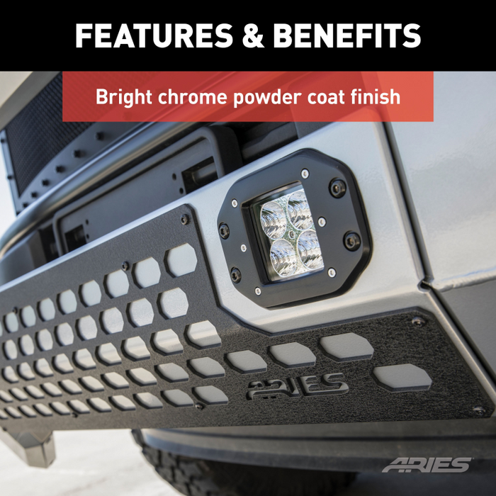 ARIES AdvantEDGE 5-1/2" Chrome Aluminum Bull Bar with Lights, Select Ford Super Duty Model 2153103