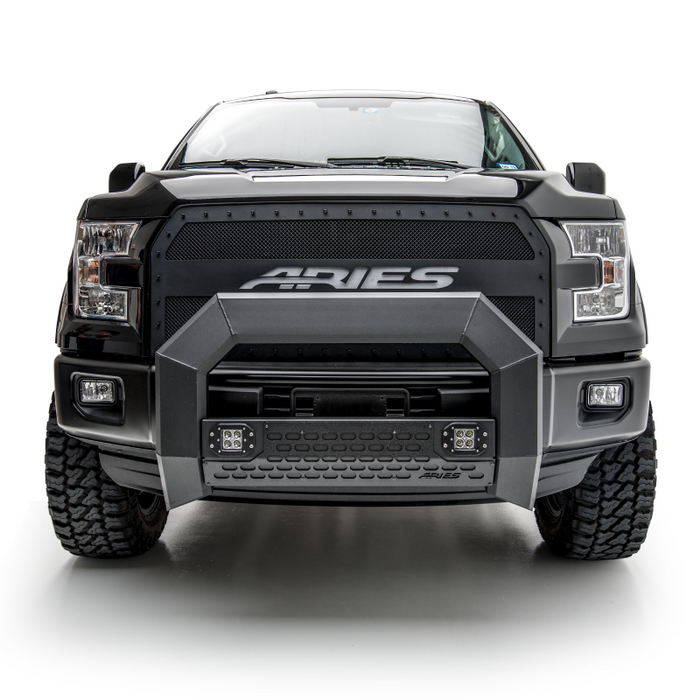 ARIES AdvantEDGE 5-1/2" Black Aluminum Bull Bar with Lights, Select Ford F-150 Model 2163100