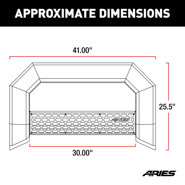 ARIES AdvantEDGE 5-1/2" Black Aluminum Bull Bar, Select Silverado, Sierra 2500, 3500 Model 2164003