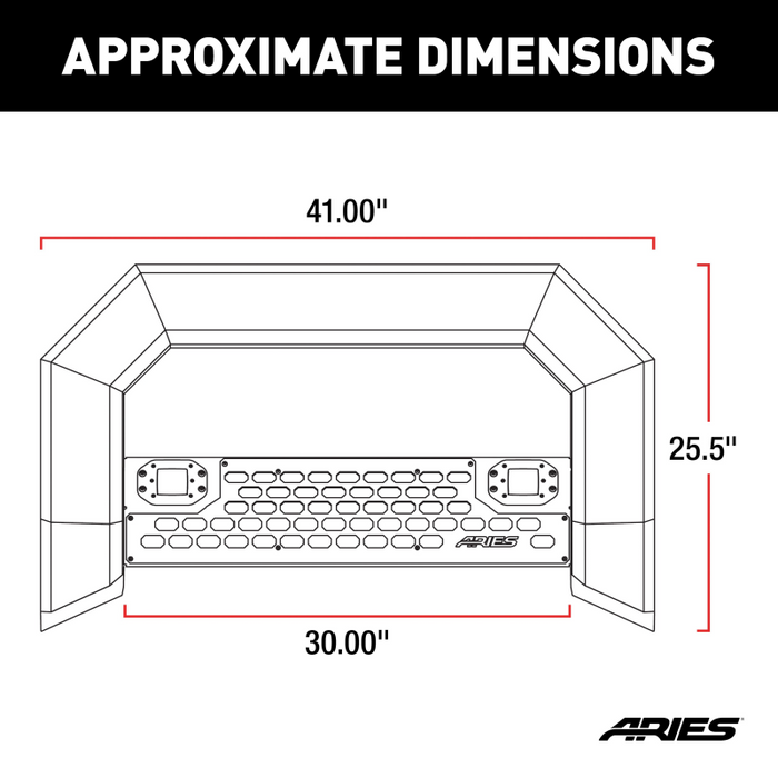 ARIES AdvantEDGE 5-1/2" Black Aluminum Bull Bar with Lights, Select Silverado, Sierra Model 2164100