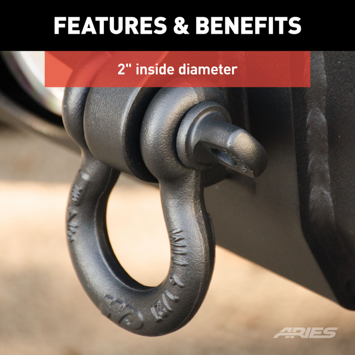 ARIES Off-Road D-Ring Shackles (12,500 lbs, 2-Pack) Model 2166071