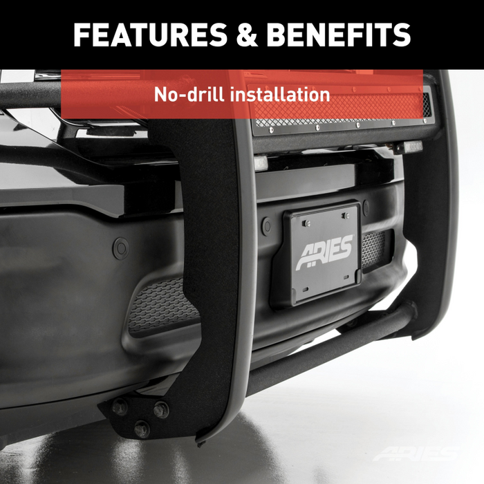 ARIES Pro Series Black Steel Grille Guard with Light Bar, Fits Select Toyota Tacoma Model 2170001