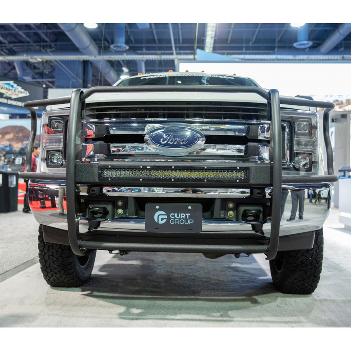 ARIES Pro Series Black Steel Grille Guard with Light Bar, Select Ford Super Duty Model 2170014