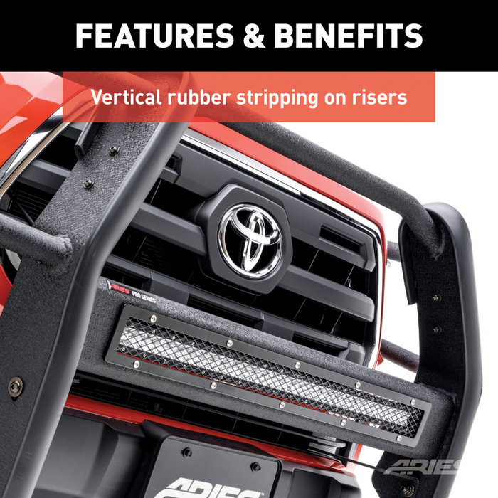 ARIES Pro Series Black Steel Grille Guard with Light Bar, Select Dodge, Ram 1500 Model 2170028