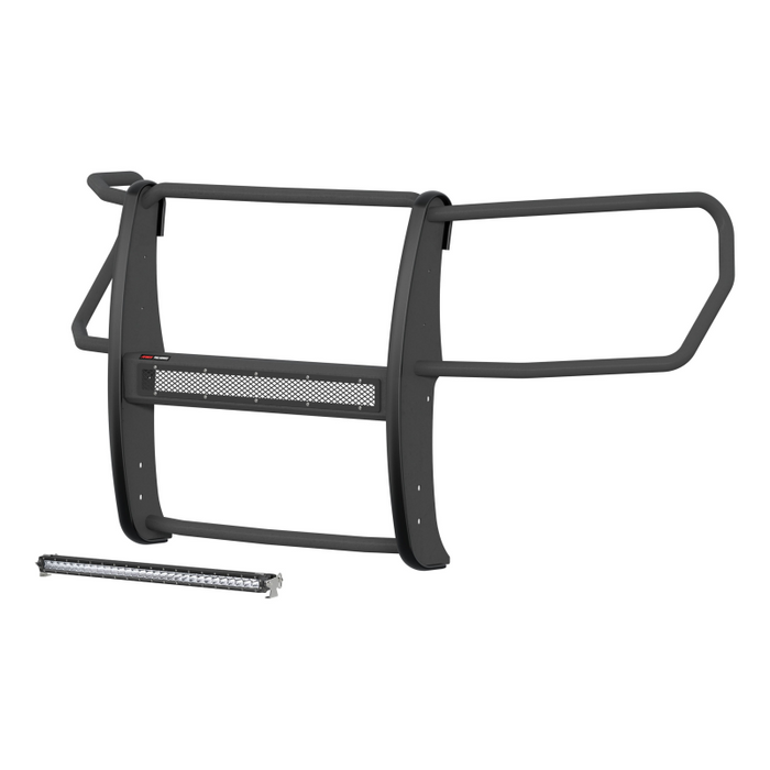 ARIES Pro Series Black Steel Grille Guard with Light Bar, Select Chevy Silverado 1500 Model 2170035
