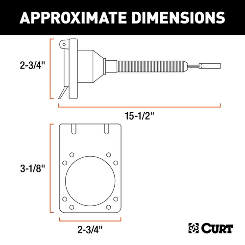 CURT 4-Way Flat Vehicle-Side to 6-Way Round Trailer Wiring Adapter with Tester Model 57626