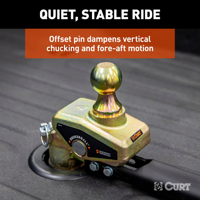 CURT RockerBall Multi-Fit OEM Puck System Gooseneck Ball with 4" Offset Model 60668