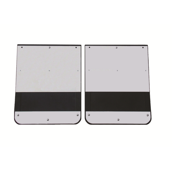 Go Industries Dually Mud Flap Set - Stainless Steel Set - Includes Flaps, Brackets, Stainless Weights and Stiffeners Model S70738SET