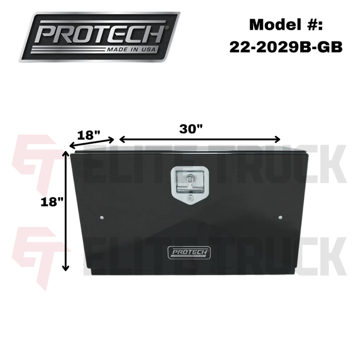 ProTech Underbody/Top Mount Box 18X18X30 w/ Single Drop Door Style Gloss Black Steel Model 22-2029B-GB