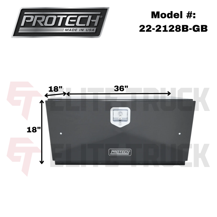 ProTech Underbody/Top Mount Box 18X18X36 w/ Single Drop Door Style Gloss Black Steel Model 22-2128B-GB