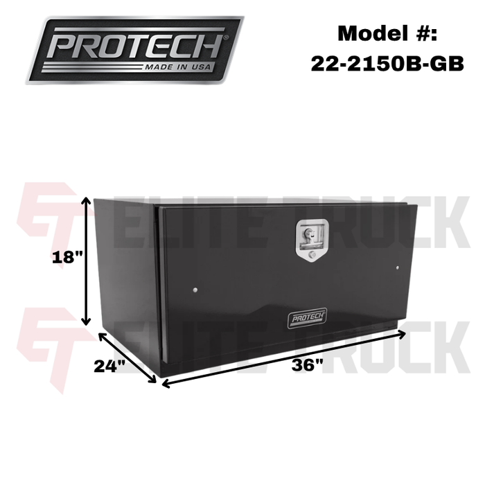 ProTech Underbody/Top Mount Box 18X24X36 w/ Single Drop Door Style Gloss Black Steel Model 22-2150B-GB