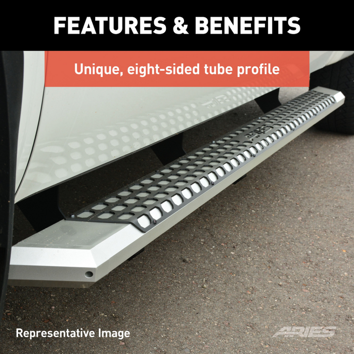 ARIES AdvantEDGE 5-1/2" x 91" Chrome Aluminum Running Boards Model 2555047