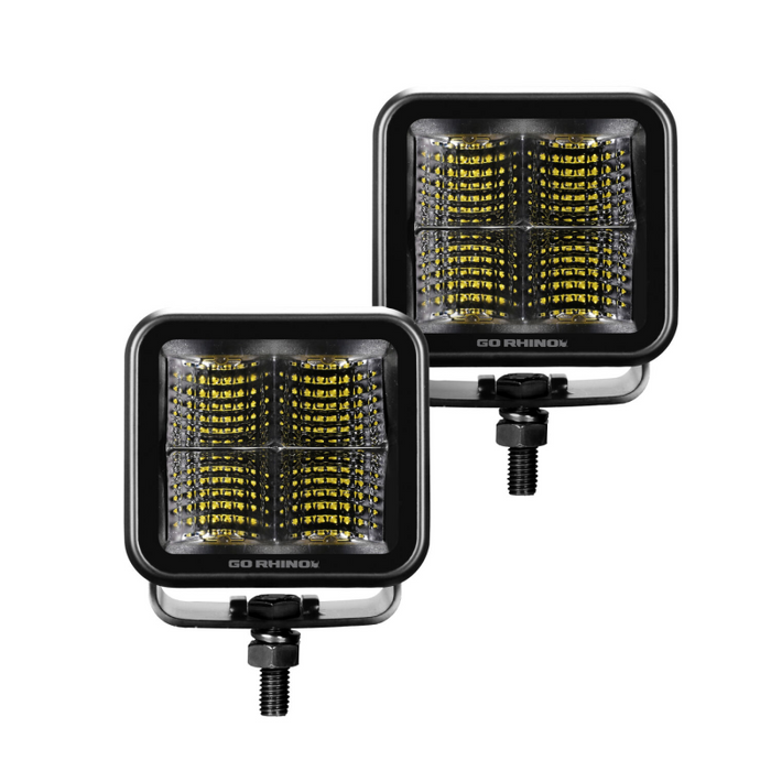 Go Rhino Blackout Series 2x2 LED Cube Flood Lights Model 750200321FCS