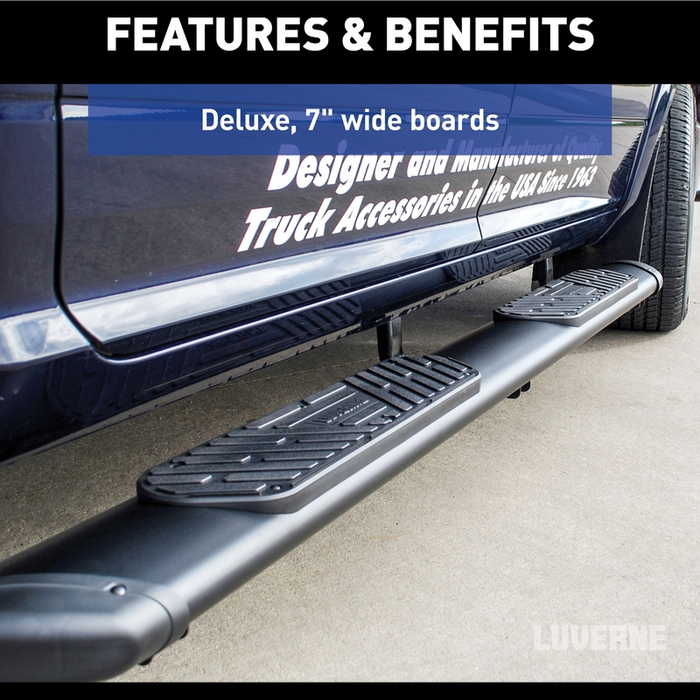 Luverne Regal 7 Black Stainless 88" Oval Side Steps, Select Ford F250, F350, F450, F550 Model 277088-401734