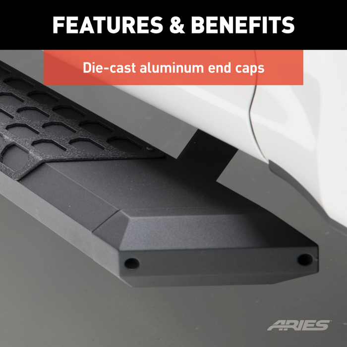 ARIES AdvantEDGE 5-1/2" x 85" Black Aluminum Running Boards Model 2556023