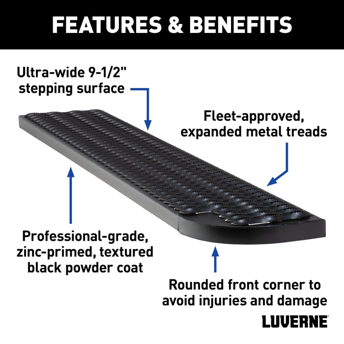 Luverne Grip Step XL 9-1/2" x 54" Steel Passenger Running Board, Select Ford E-Transit Model 495154-401817