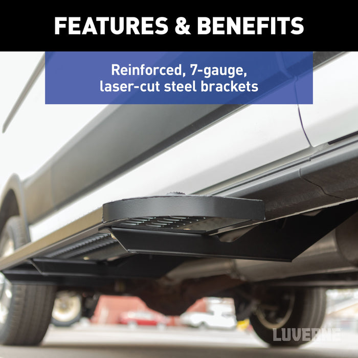 Luverne Grip Step XL 9-1/2" x 54" Steel Passenger Running Board, Select Ford E-Transit Model 495154-401817