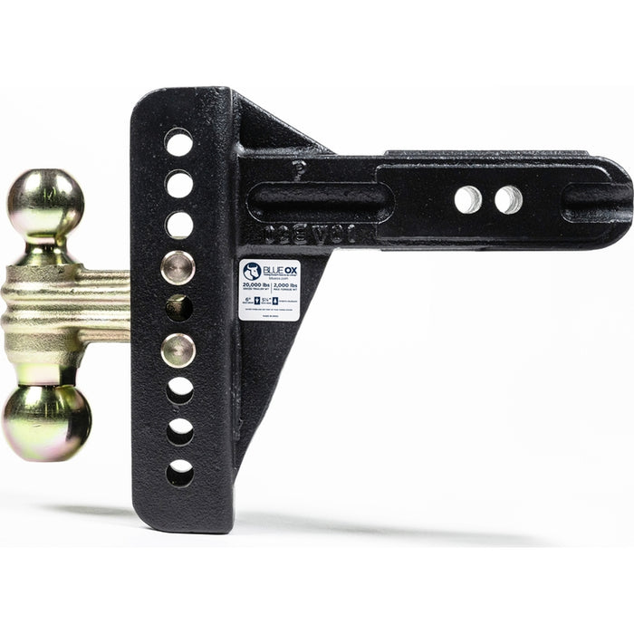 Blue Ox ADJ. BALL MOUNT,2-1/2" RCVR,6" DROP/RISE,2" & 2-5/16" BALL,20K Model BXH20261