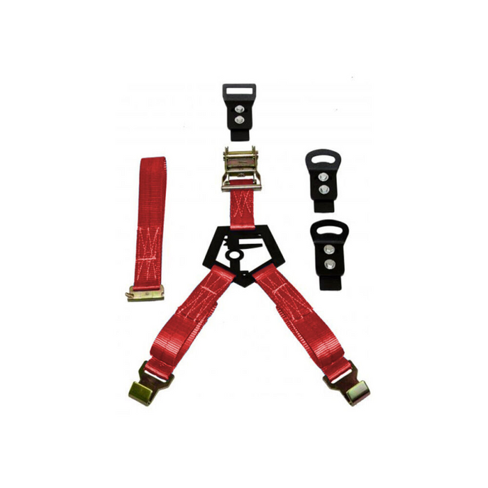 N-Fab Gloss Black Bed Mounted Rapid Strap Tire Carrier w/ Red Strap Model BM1TSRD