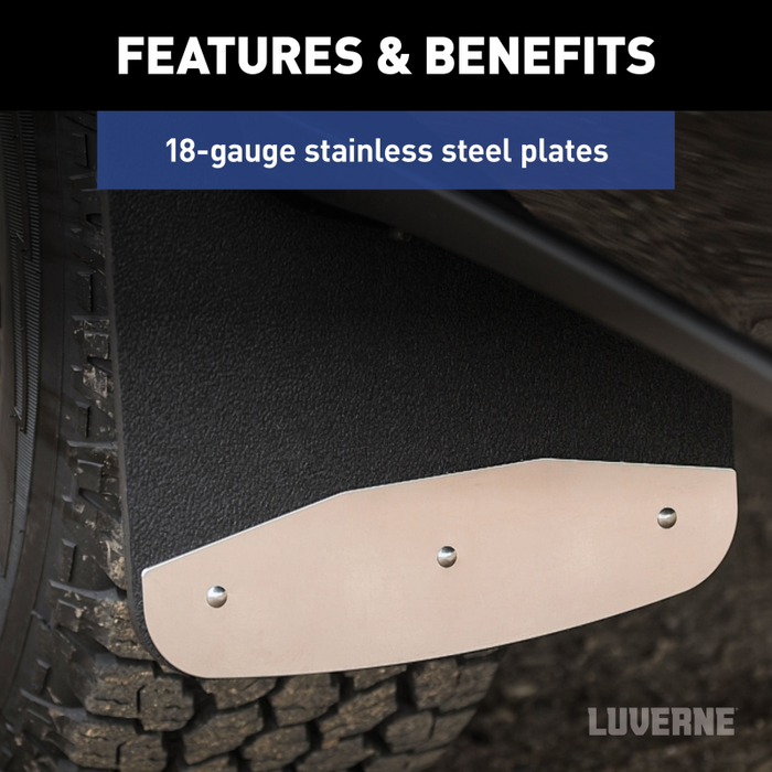 Luverne Front 12" x 23" Textured Rubber Mud Guards, Select Ram 1500 (2 Flaps) Model 250936
