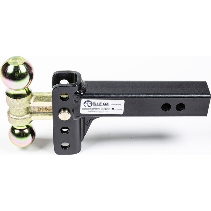 Blue Ox ADJ. BALL MOUNT,2" RCVR,3-3/4" DROP/RISE,2" & 2-5/16" BALL,10K Model BXH10131