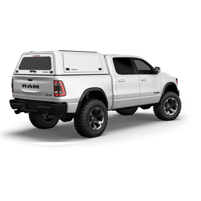 SmartCap OEM White Truck Bed Cap EVOc Commercial Series w/ Horizontal Locks Model EC1005-WH