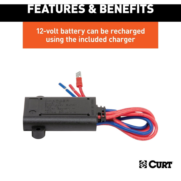 CURT Soft-Trac 1 Trailer Breakaway Switch Kit System with Battery and Charger Model 52040