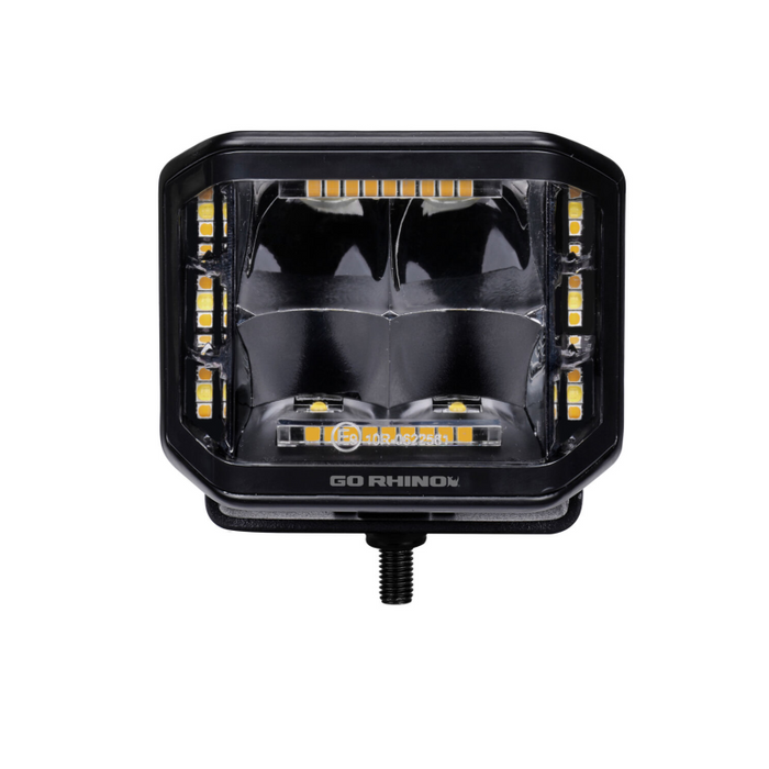 Go Rhino Blackout Series SIDELINE 4x3 LED Cube Spot Lights, W/Amber LED's Model 750700322SCS