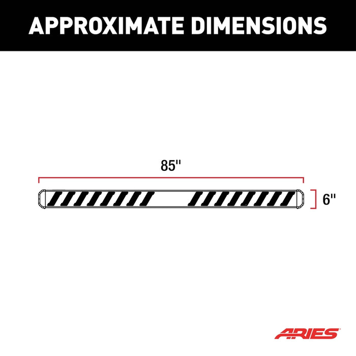 ARIES NovaTrac 6" x 85" Running Boards, Fits Select RAM 1500, 2500, 3500, 4500, 5500 Model 2553012