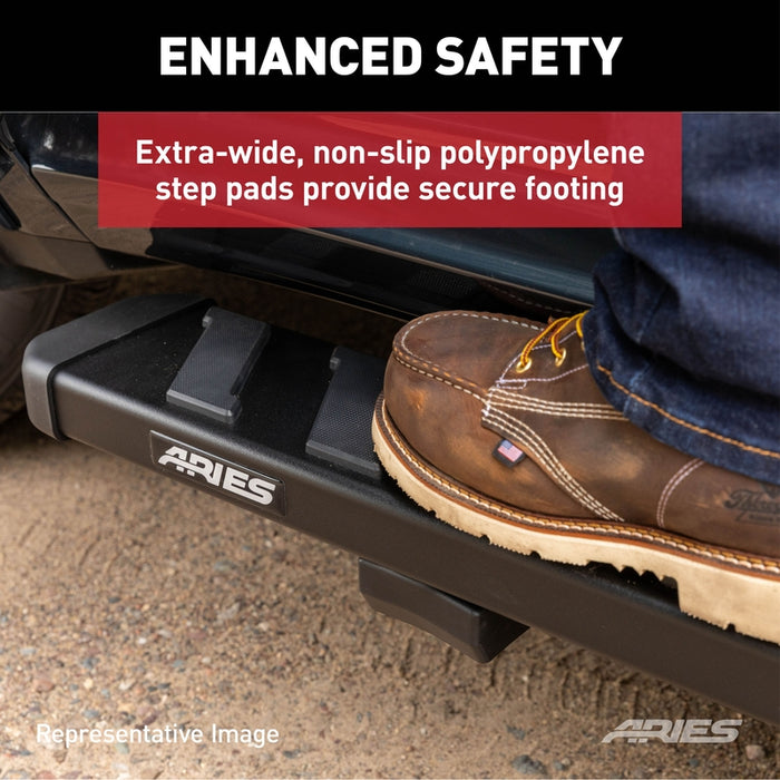 ARIES NovaTrac 6" x 75" Black E-Coat Steel Running Boards, Fits Select RAM 1500 Model 2554031