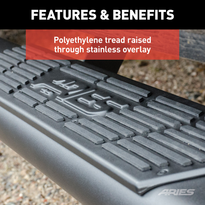 ARIES AscentStep 5-1/2" x 85" Black Steel Running Board Model 2558055