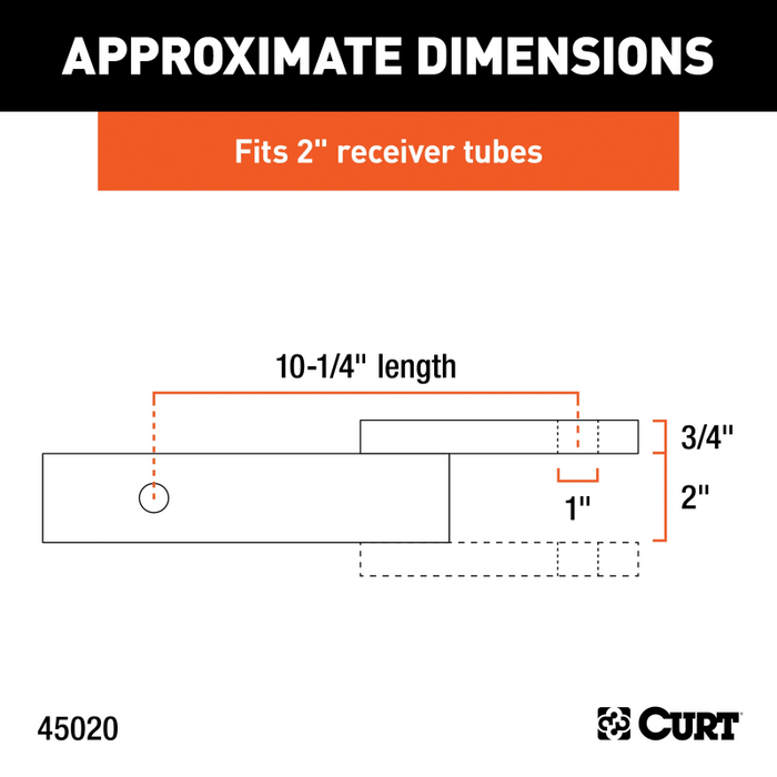 CURT Class 3 Ball Mount, Imported (2" Shank, 7,500 lbs., 2" Drop, 10-1/4" Long) Model 45829