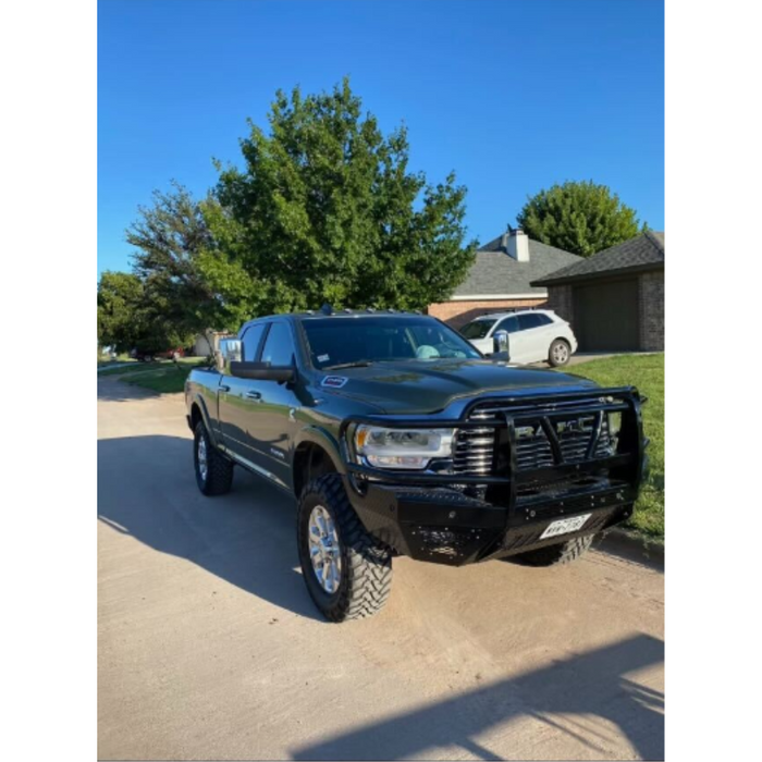 Bodyguard T2 Front Extreme - Sensor Cutouts Factory Fog Cutouts Receiver Hitch W/ Mesh Grille With Camera Harness Bare Metal Model EER19BYHBMH