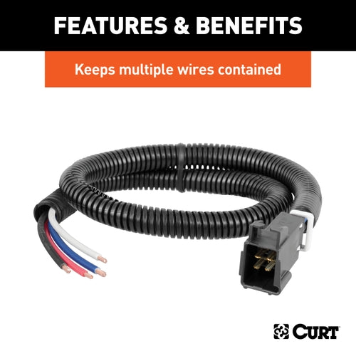 CURT 3/8-Inch Black Plastic Automotive Trailer Wire Protection Sleeve Wrap (1-Foot Increments) Model 59824