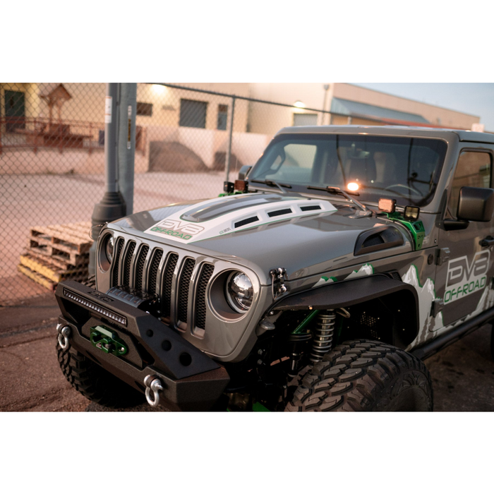 DV8 Offroad 2018-2025 Jeep Wrangler JL JLU Gladiator JT Heat Dispersion Hood Non-392 or Non-Mojave Model HDMBJL-01