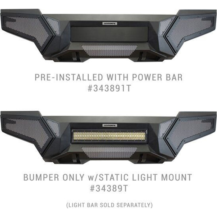 Go Rhino Element Front Bumper with Power Actuated Hide-Away Light Bar Mount Model 343921T