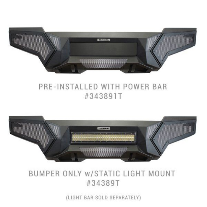 Go Rhino Element Front Bumper with Power Actuated Hide-Away Light Bar Mount Model 343891T