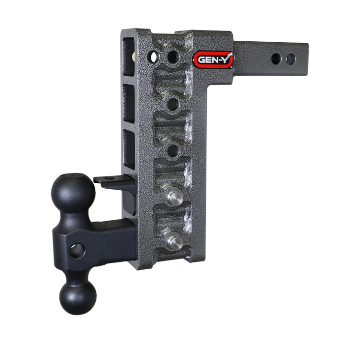Gen-Y MEGA-DUTY 2" Shank 10" Drop 1.5K TW 10K Hitch with Dual-Ball & Pintle Lock Model GH-325