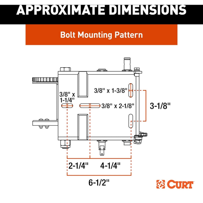 CURT Hand-Crank 2-Speed Winch, 3,800 lbs, 5.1:1 High, 15.8:1 Low Gear Ratio, 9.6" Handle Model 29538