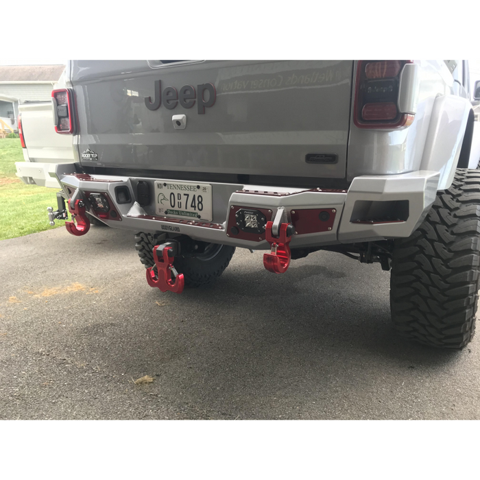 Bodyguard Gladiator Rear Bumper Full Width Sensor Cutouts Reverse Light Cutouts Texture Black Powder Coat Model 53101T