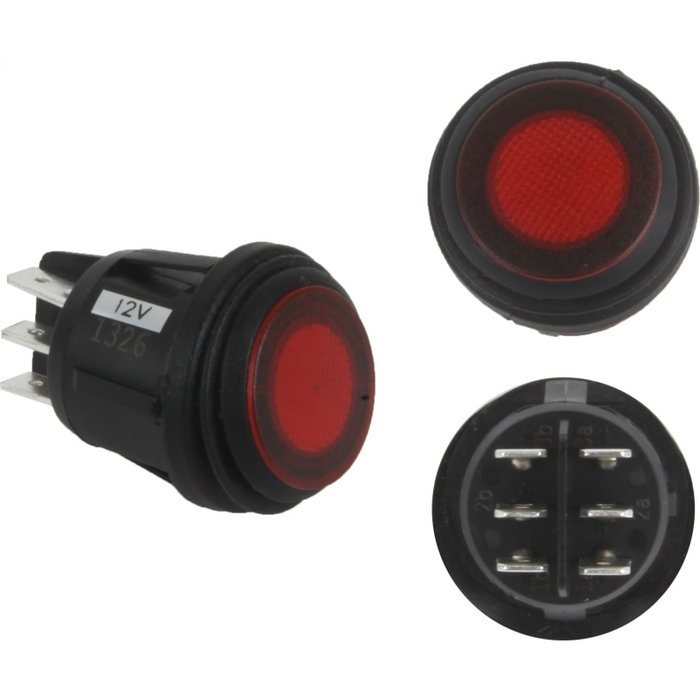 Rigid Industries 3 Position Rocker Switch (On/Off/Backlight), Red, Single Model 40181