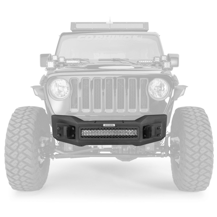 Go Rhino Rockline Winch-Ready Front Stubby Bumper For Jeep Model 331100T