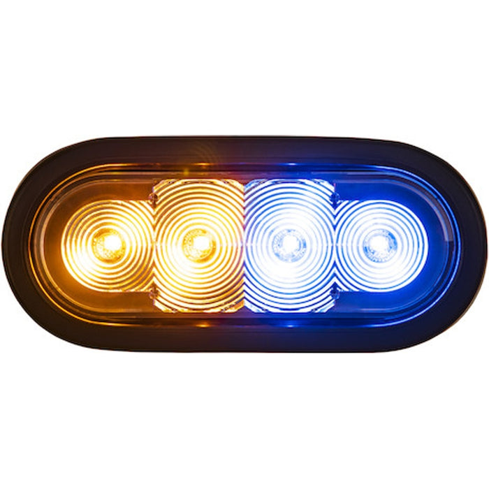 Buyers Products 6 Inch Oval LED Amber/Blue/Clear Lens Strobe Light With Grommet Model SL62AB
