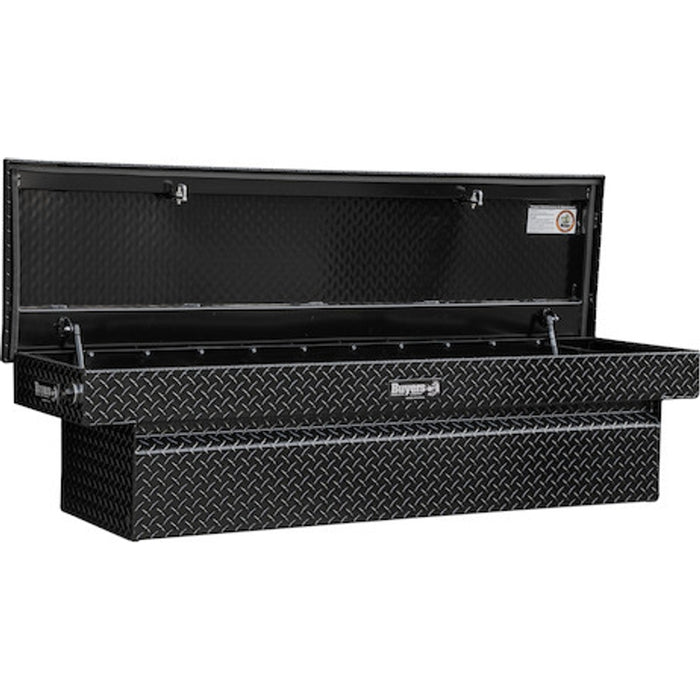 Buyers Products 23x20x71 Inch Gloss Black Diamond Tread Aluminum Crossover Truck Box Model 1729440