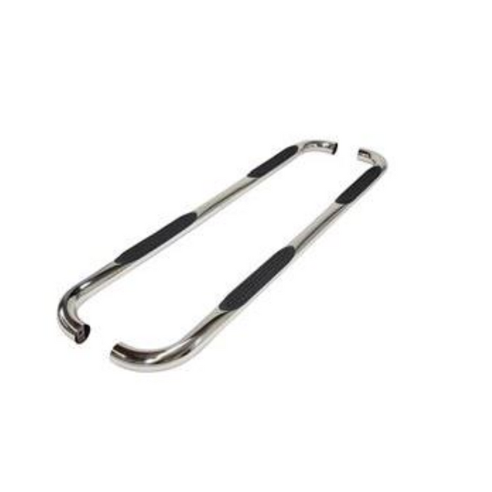 TrailFX 3" Round Step Nerf Bars W/ Step Pads Polished Stainless Steel Model A0064S