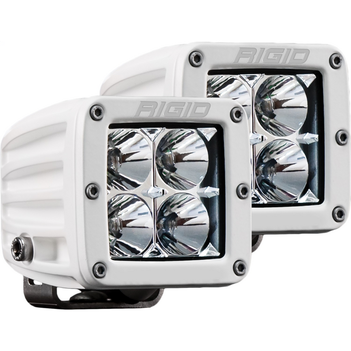 Rigid Industries D-Series PRO LED Light, Flood Optic, Surface Mount, White Housing, Pair Model 602113