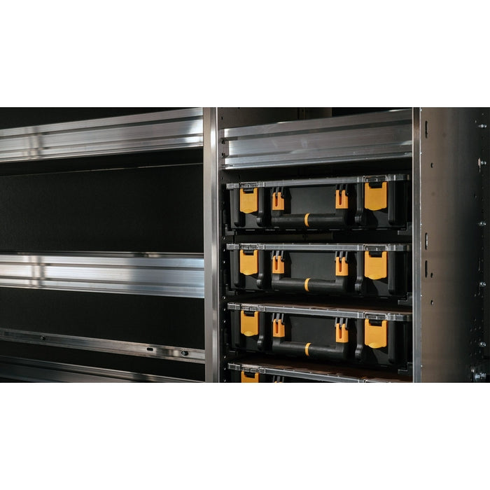 Ranger Design Partskeeper Parts Organizer Composite Aluminum Storage Cabinet w/ 8 Carry Cases and 2 Plywood Shelves 14"x19"x62" Model C5-PA18-8