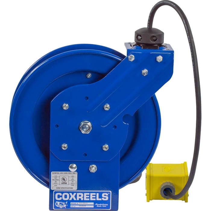 Coxreels PC Series Spring Driven Cord Reel Quad Industrial Receptacle 12 GA x 50 ft. - Cord Included Model PC13-5012-B